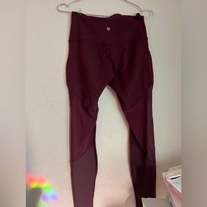 Lululemon tights yoga pants medium. Burgundy